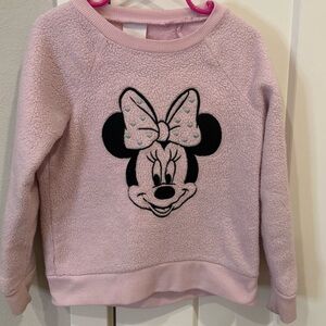 Disney Light Pink Minnie Mouse Fleece Sweater Girls Size 4